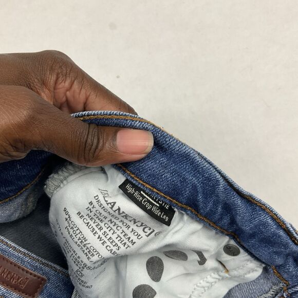 BlankNYC The Chrystie High Rise Cropped Wide Leg Jeans 29 Blue 70s Retro Palazzo - Picture 11 of 14